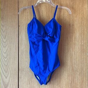 Carol Wior Vintage Size 10 SM Royal Blue One Piece SLIMMING Maillot Swimsuit EUC